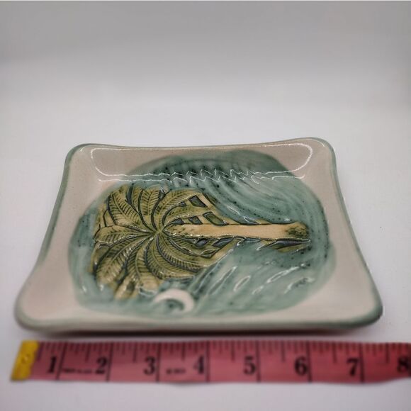 Studio Art Pottery Palmetto Tree Crescent Moon Dish - Picture 4 of 4